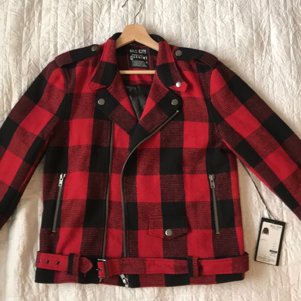 Men’s Plaid Moto Jacket